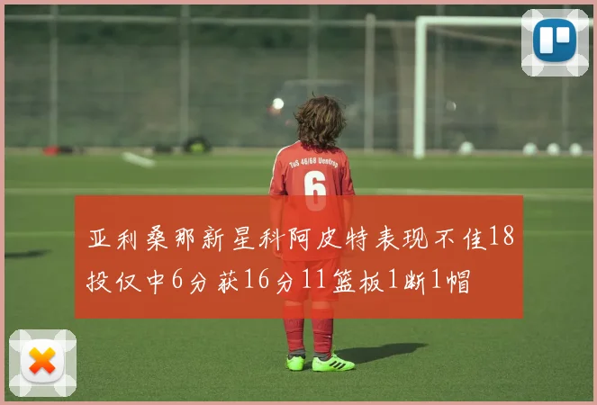 亚利桑那新星科阿皮特表现不佳18投仅中6分获16分11篮板1断1帽