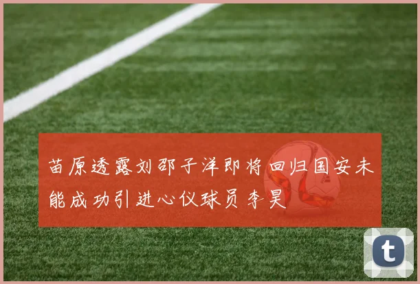 苗原透露刘邵子洋即将回归国安未能成功引进心仪球员李昊